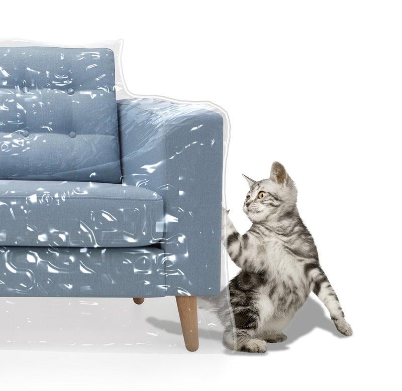 MEMINIM Plastic Couch Cover for Pets | Cat Scratching Protector Clawing Deterrent | Heavy Duty Water Resistant Thick Clear Vinyl | Sofa Slipover for Moving and Long Term Storage - Image 5